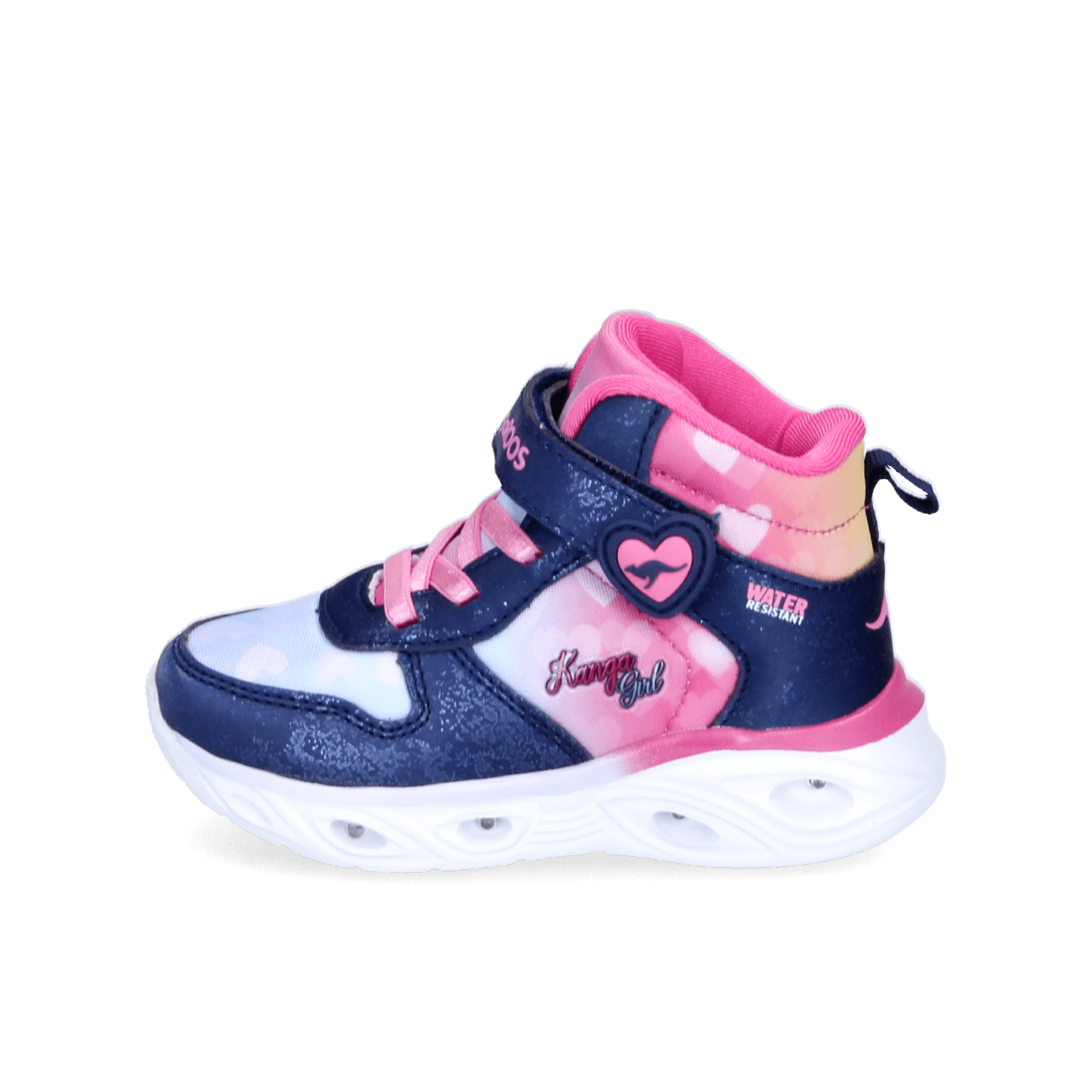 Pinker High-Top Sneaker mit Klett von KangaRoos für Mädchen