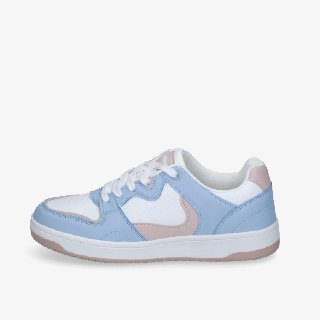 Schuhcenter DooDogs Damen Sneaker hellblau-rosa-weiß